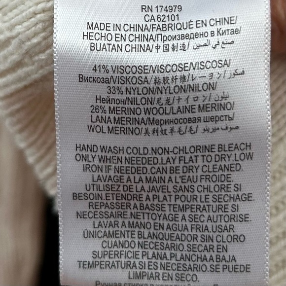 BCBG Max Azria, Turtleneck Pullover Pom Pom Sweater, Merino Wool Blend, Size XXS - Picture 15 of 16